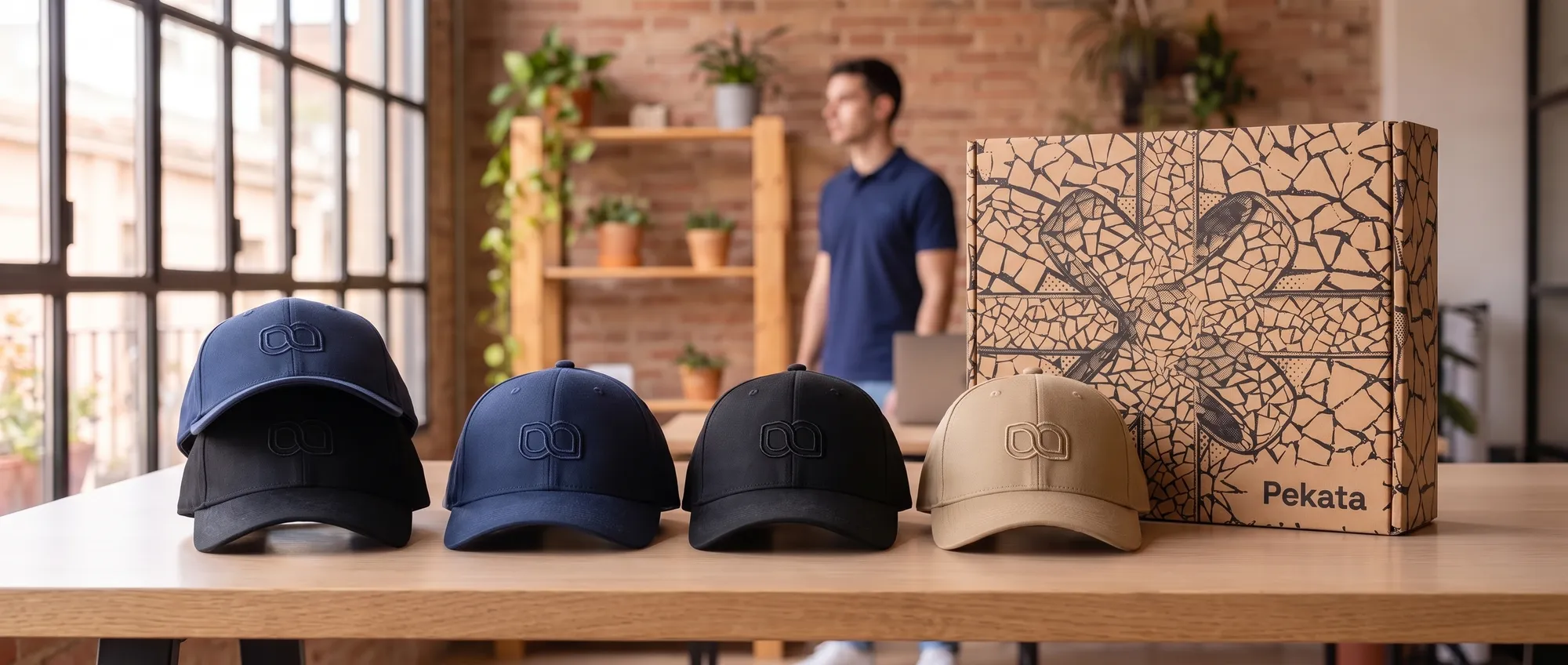 Casquettes en sergé de coton avec logo d'entreprise brodé sur le panneau frontal